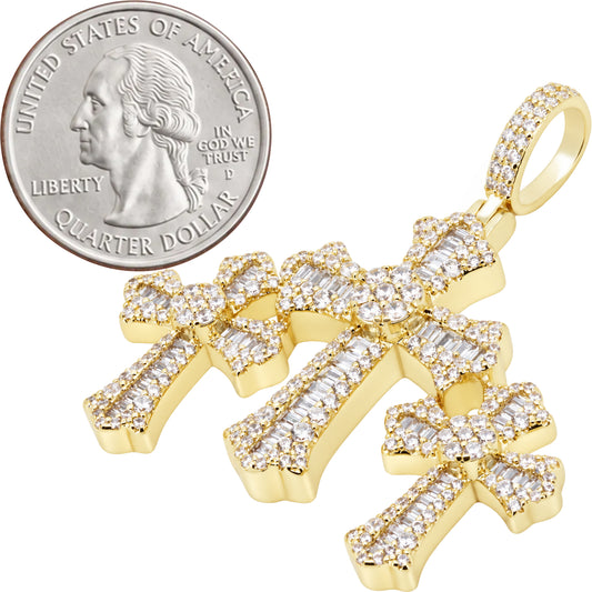 Flared Triple Cross Pendant
