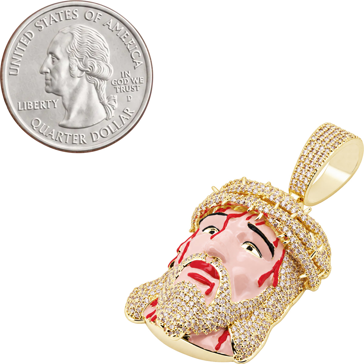 Enamel Bleeding Jesus Piece Pendant S