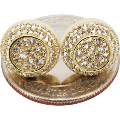 Moissanite 12mm Reverse Set Circle Studs