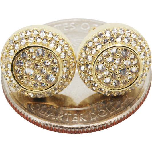 Moissanite 12mm Reverse Set Circle Studs