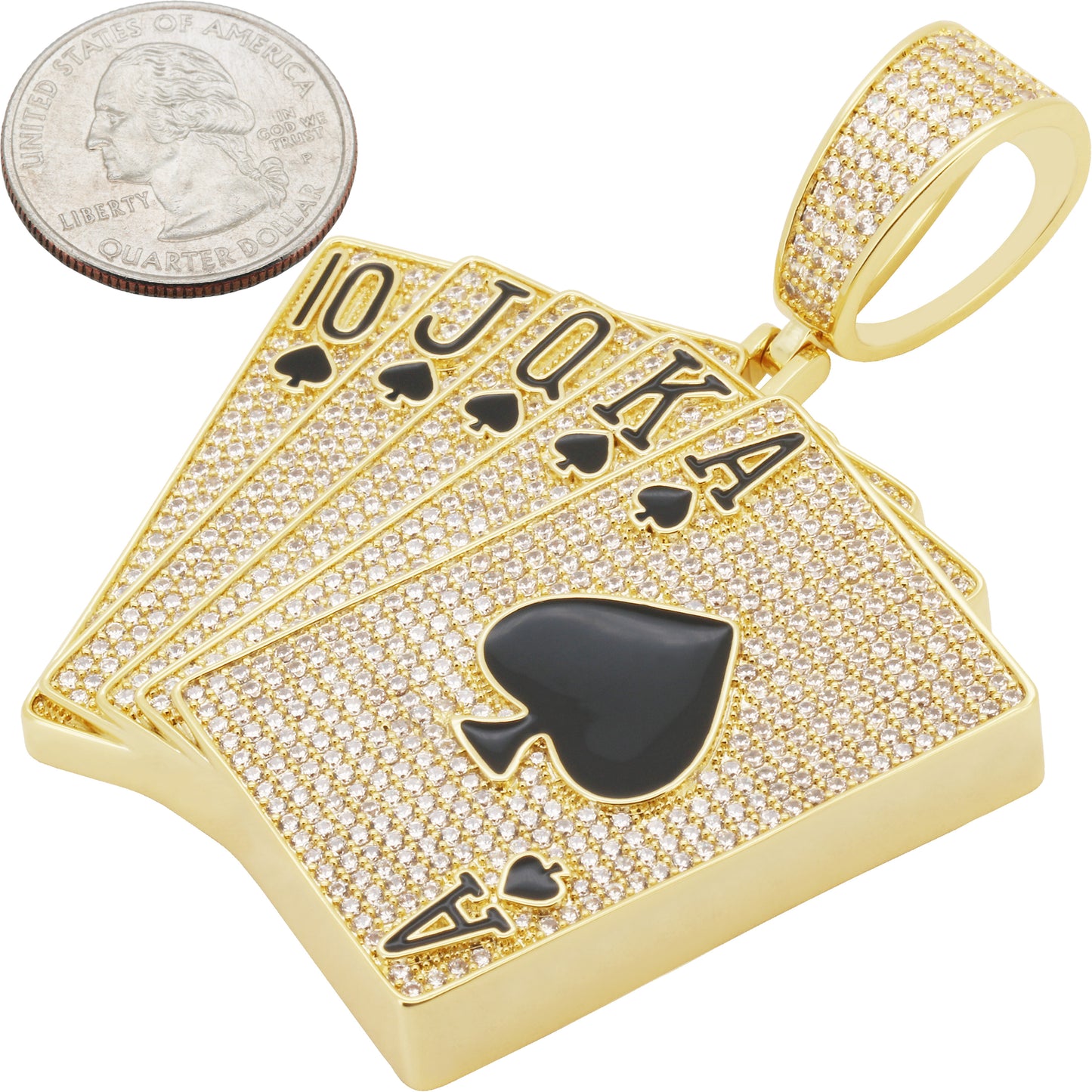 Royal Flush Poker Cards Pendant