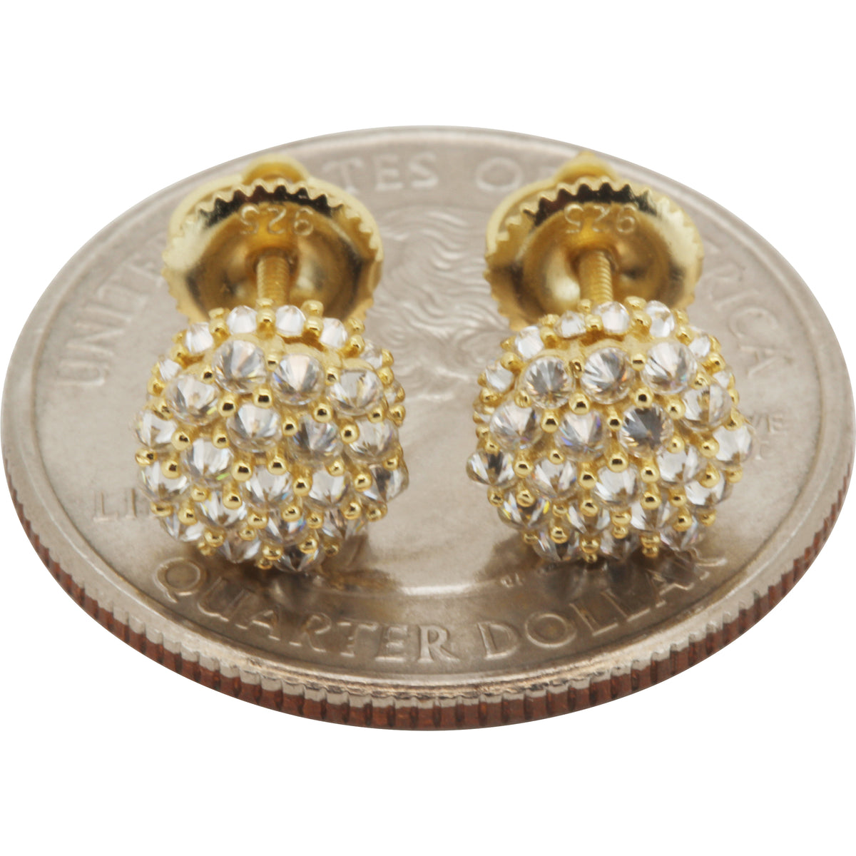 Moissanite Reverse Set 7mm Hexagon Cluster Studs