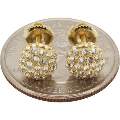 Moissanite Reverse Set 7mm Hexagon Cluster Studs