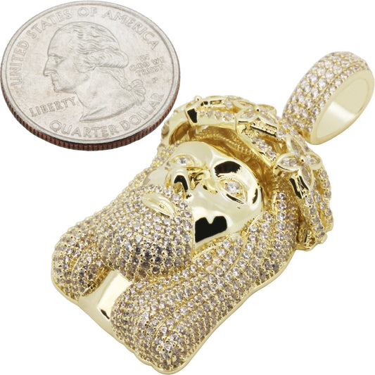 Marquise Crown Jesus Piece Pendant