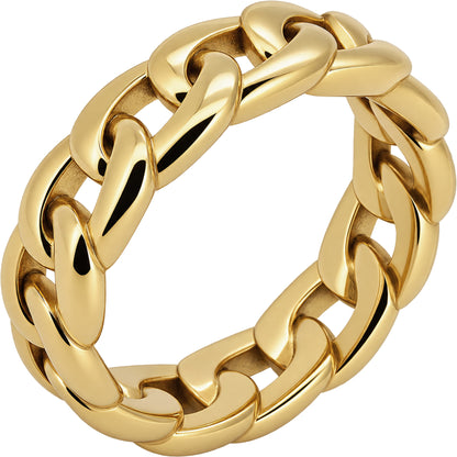 7mm Cuban Link Band Ring Size 9