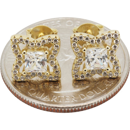 8mm Floral Halo Studs