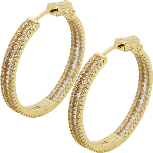 4x30mm Pavé Baguette Hoops