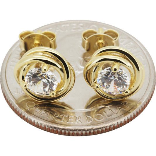 9mm Twist Martini Solitaire Studs