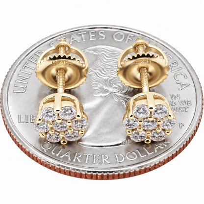 Moissanite 6mm Honeycomb Cluster Studs