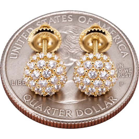Moissanite Reverse Set 7mm Hexagon Cluster Studs