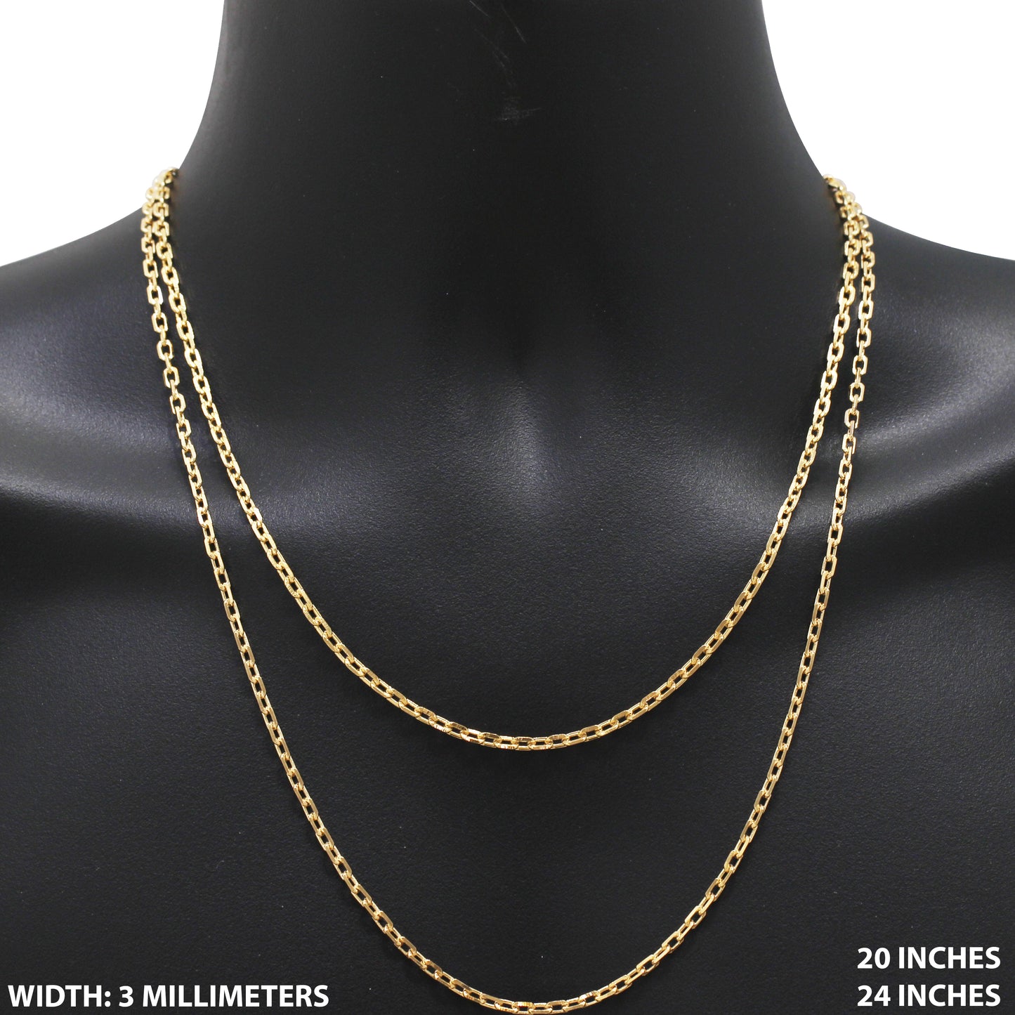 3mm Paper Clip Chain 24"