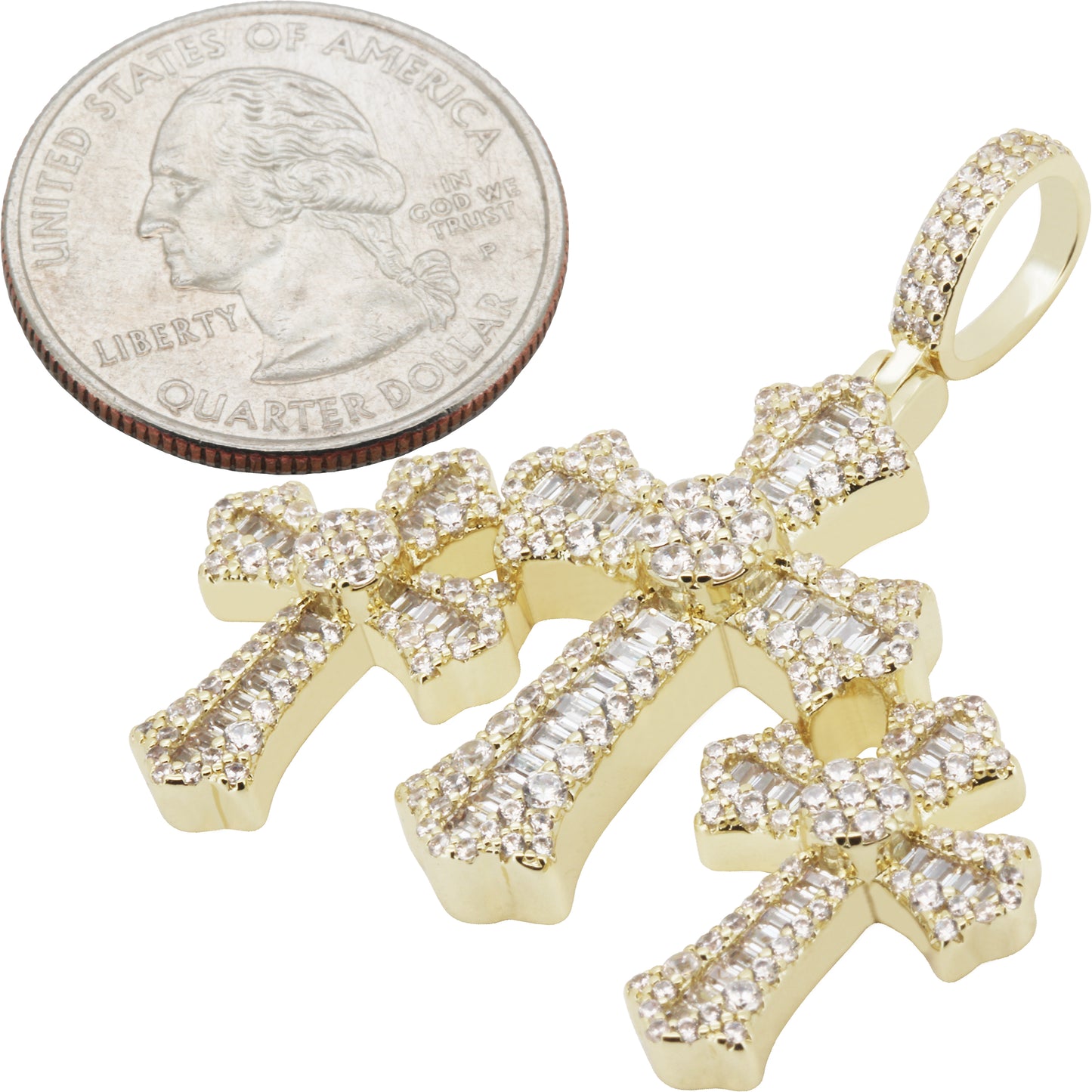 Flared Triple Cross Pendant
