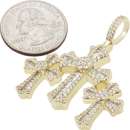 Flared Triple Cross Pendant