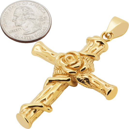 Thorned Rose Cross Pendant