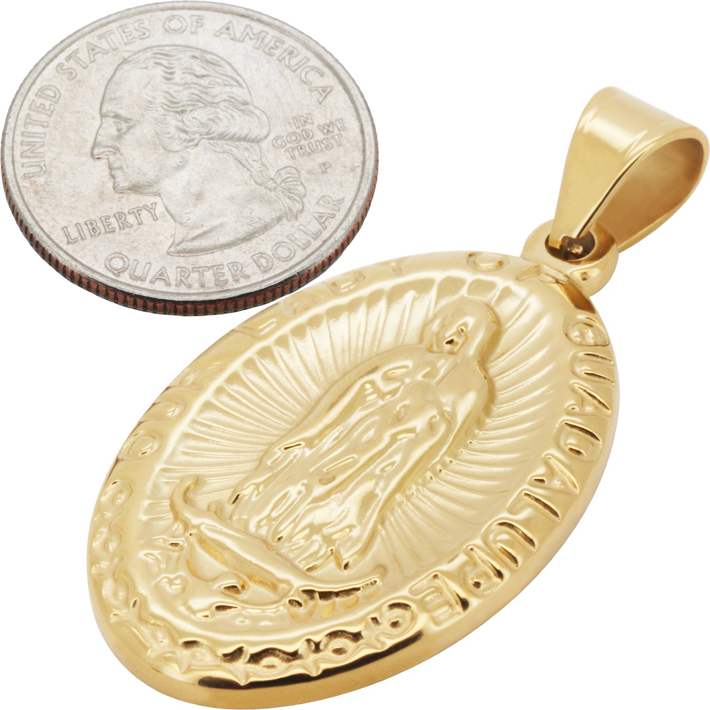 Virgin Mary Our Lady of Guadalupe Medallion Pendant