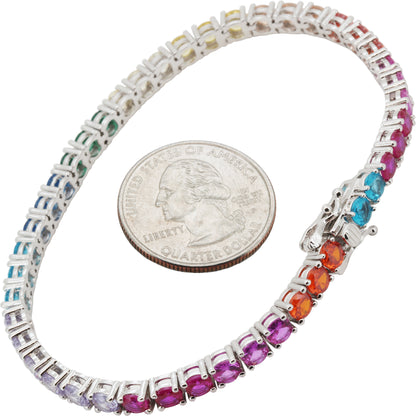 4mm Rainbow Tennis Bracelet 7.5"