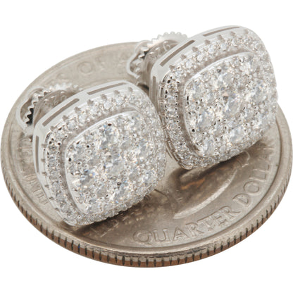 Moissanite 11mm Square Studs