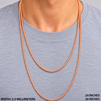 2.5mm Box Chain 30"