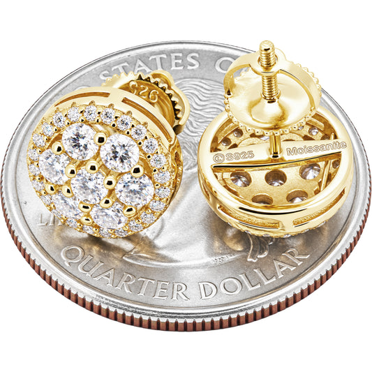 1.14ctw 10mm Moissanite Circle Cluster Studs
