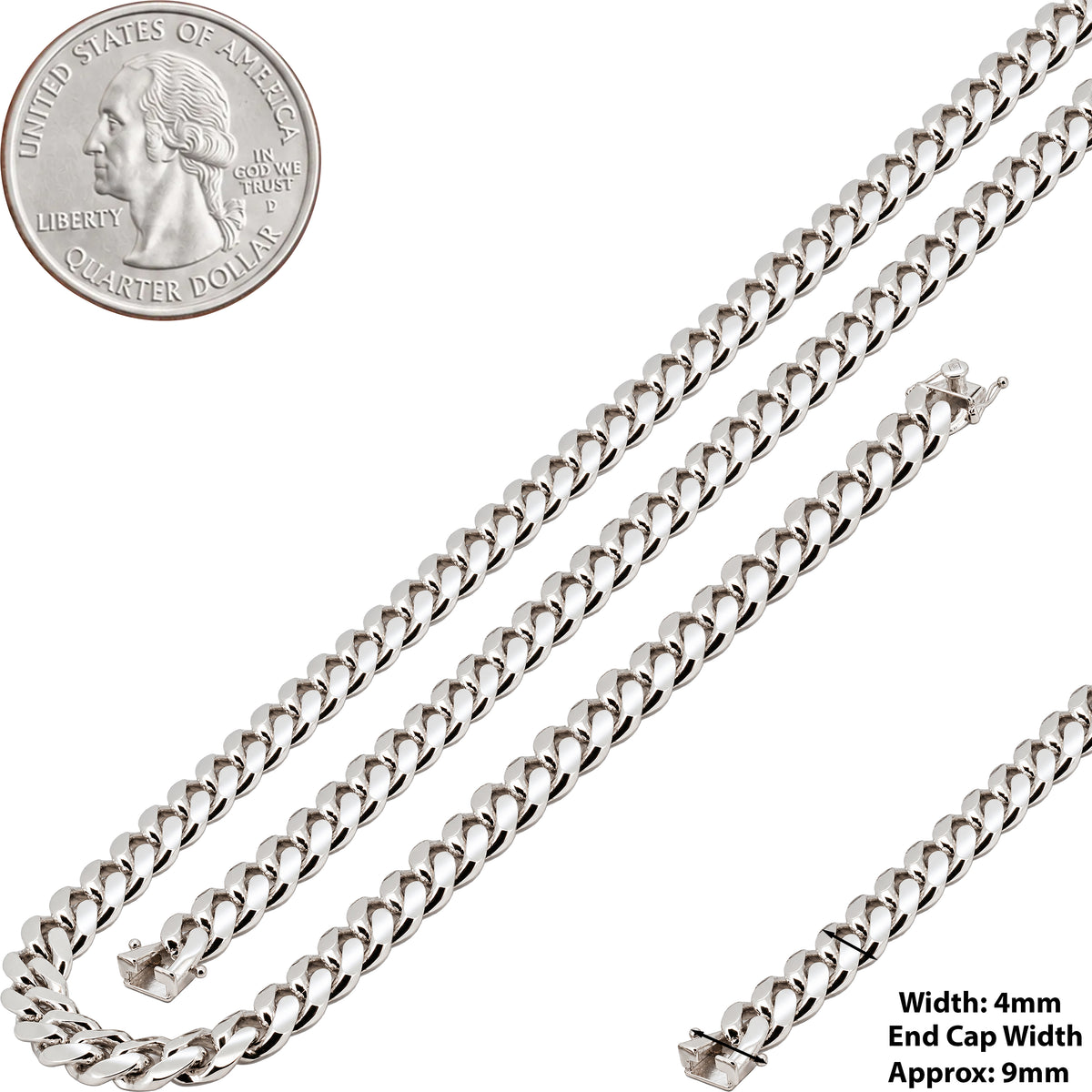 4mm Miami Cuban Link Chain 24"