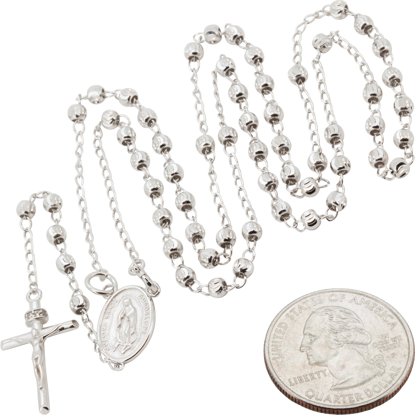 3mm Rosary Necklace 20"+3.5"