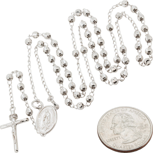 3mm Rosary Necklace 20"+3.5"