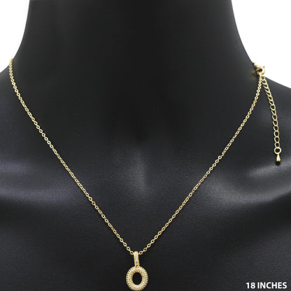 Bubble Initial Letter O Pendant Necklace 18"+2"