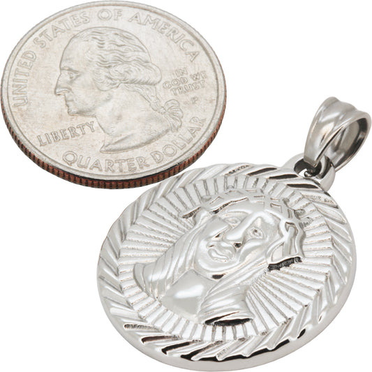 Sunburst Jesus Medallion Pendant