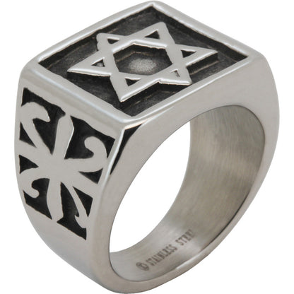 Star Of David Signet Ring Size 11