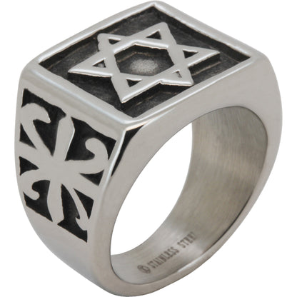 Star Of David Signet Ring Size 13