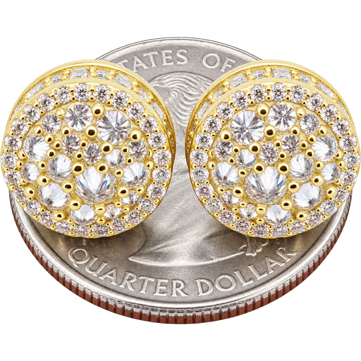Moissanite 12mm Reverse Set Circle Cluster Studs