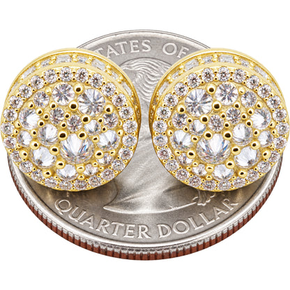 Moissanite 12mm Reverse Set Circle Cluster Studs