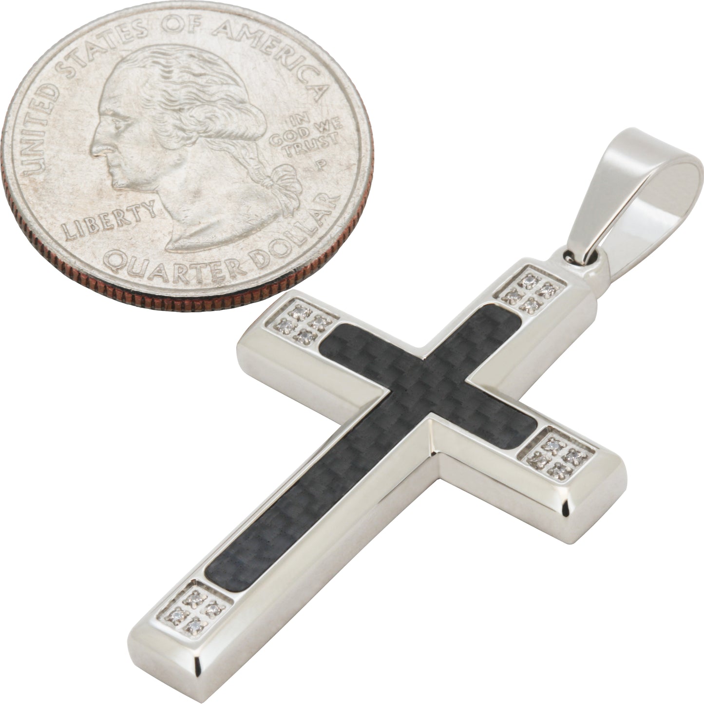 Black Inlay Cross Pendant