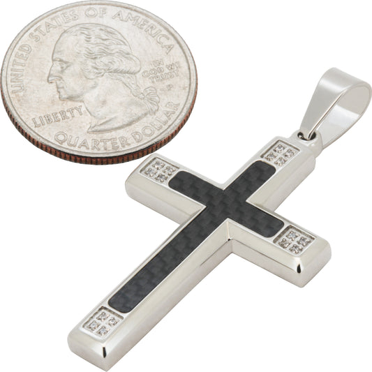 Black Inlay Cross Pendant