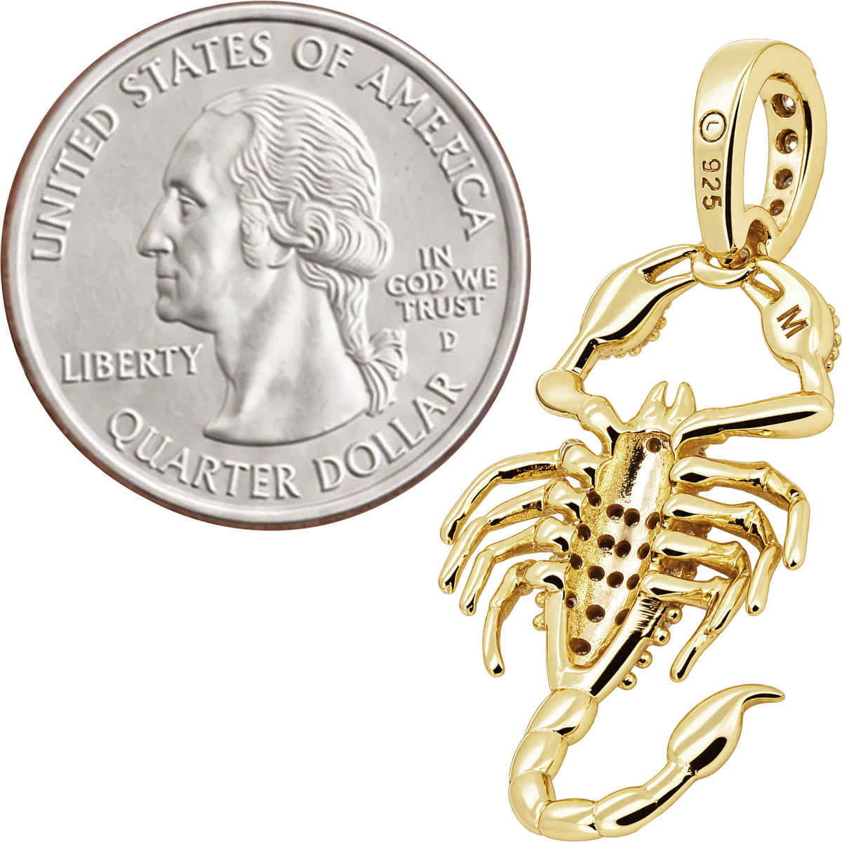 0.29ctw Moissanite Scorpion Pendant