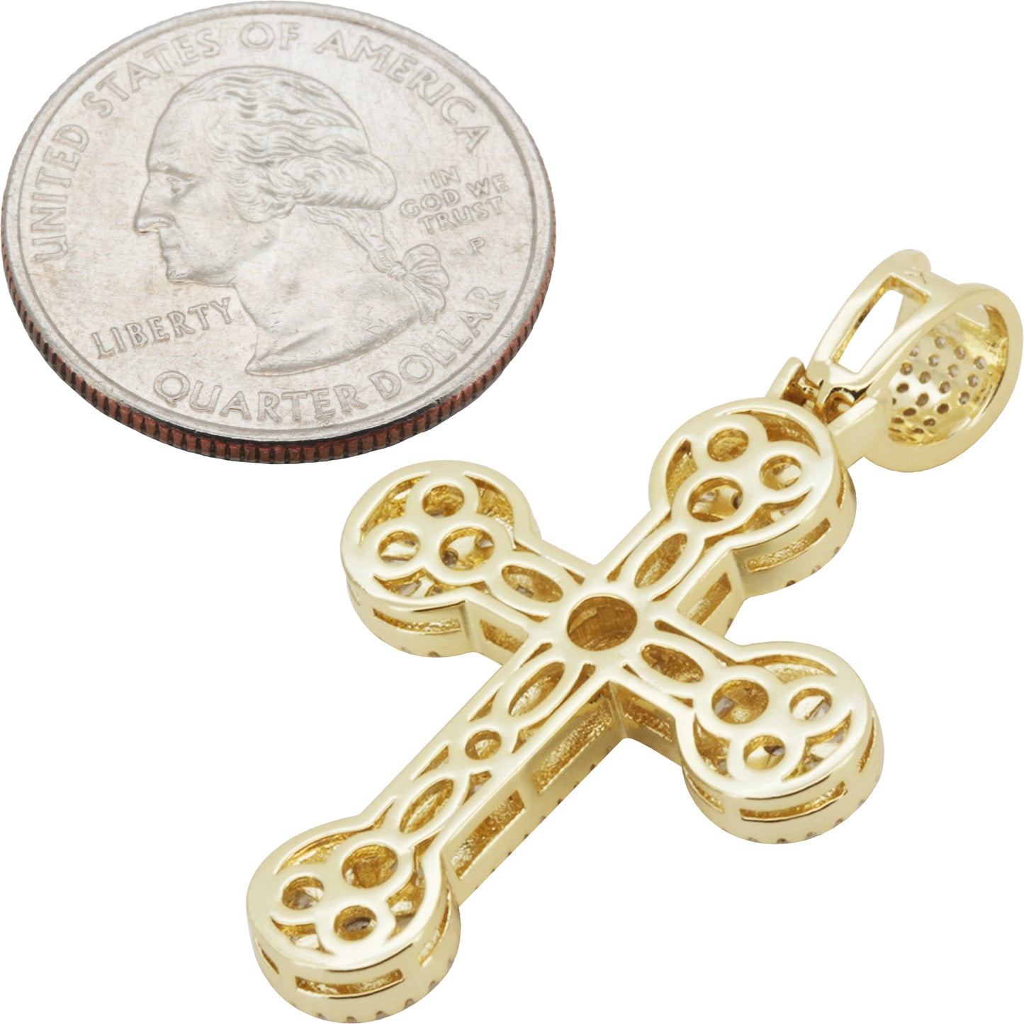 Bezel Baguette Cross Pendant