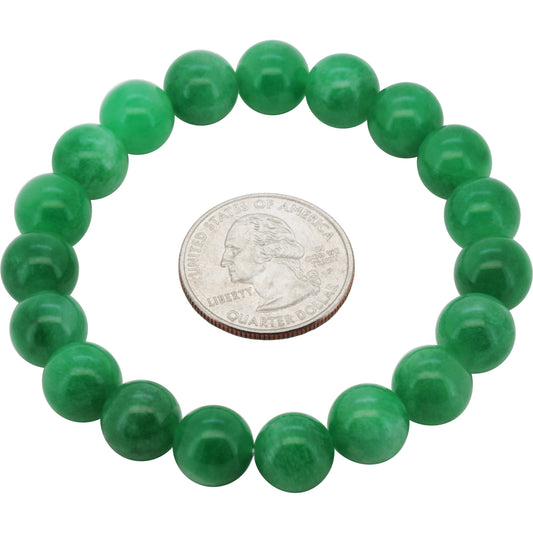10mm Jade Gemstone Beaded Stretch Bracelet 7.5"