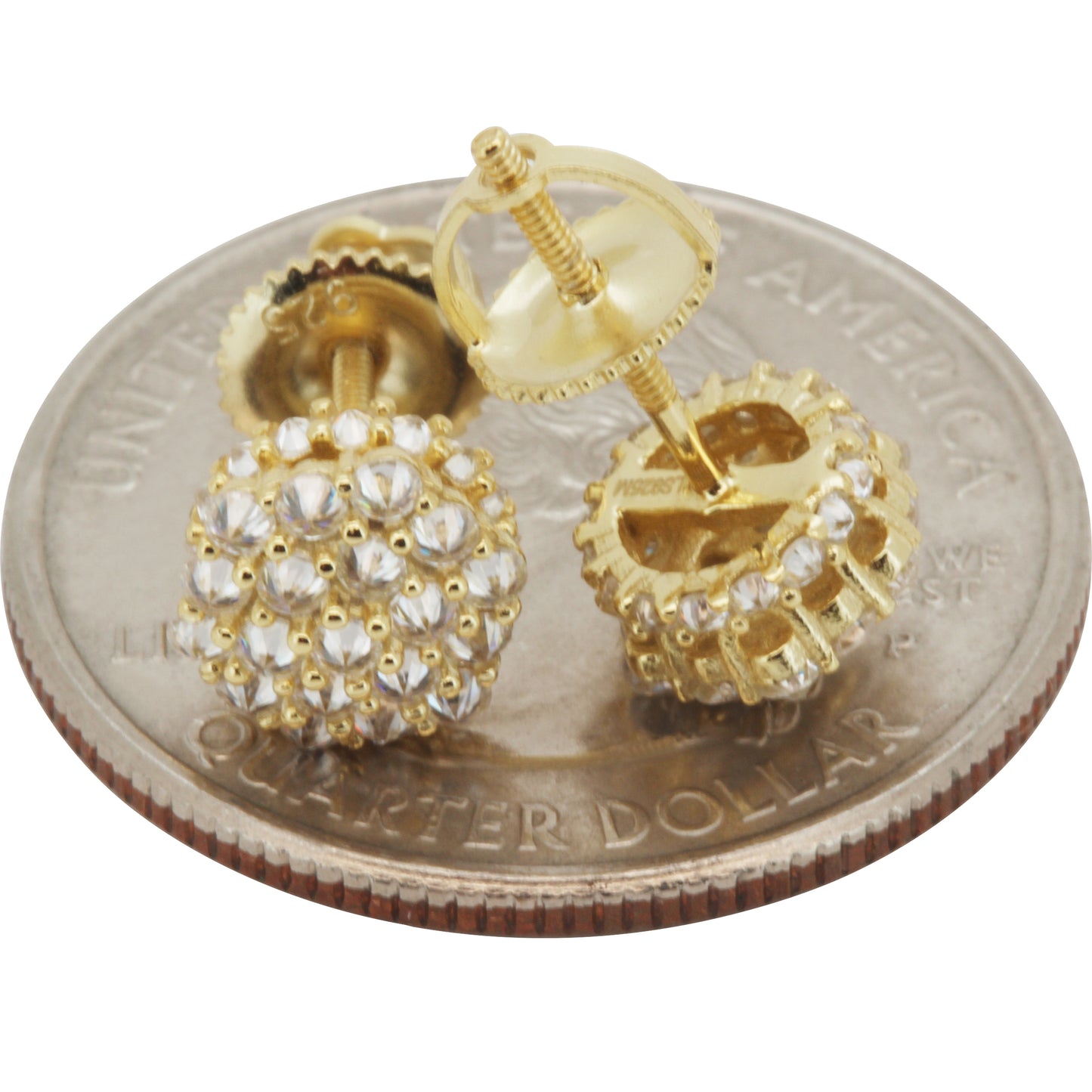 Moissanite Reverse Set 7mm Hexagon Cluster Studs