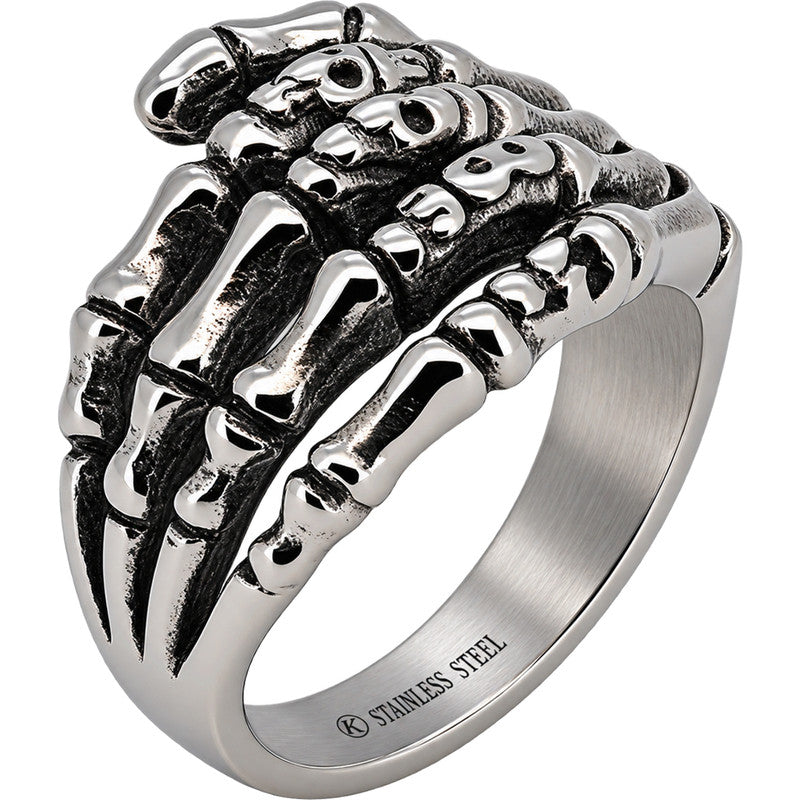 Gothic Skeleton Hand Bone Ring Size 7