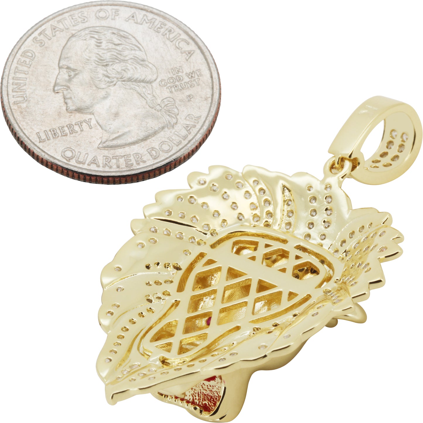 Lion Head Enamel Pendant