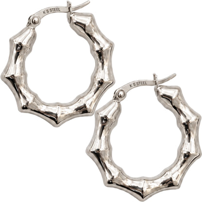 6mm x 40mm Chunky Bamboo Hoops