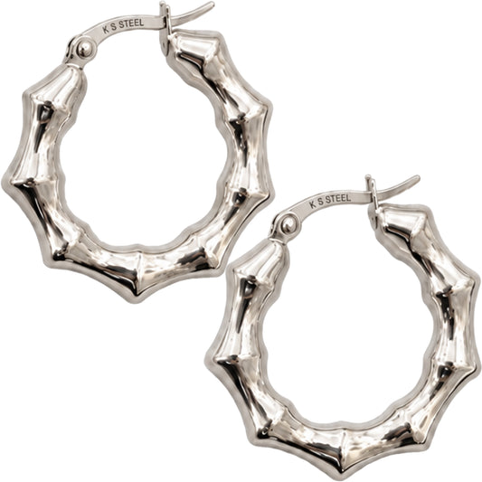 6mm x 30mm Chunky Bamboo Hoops