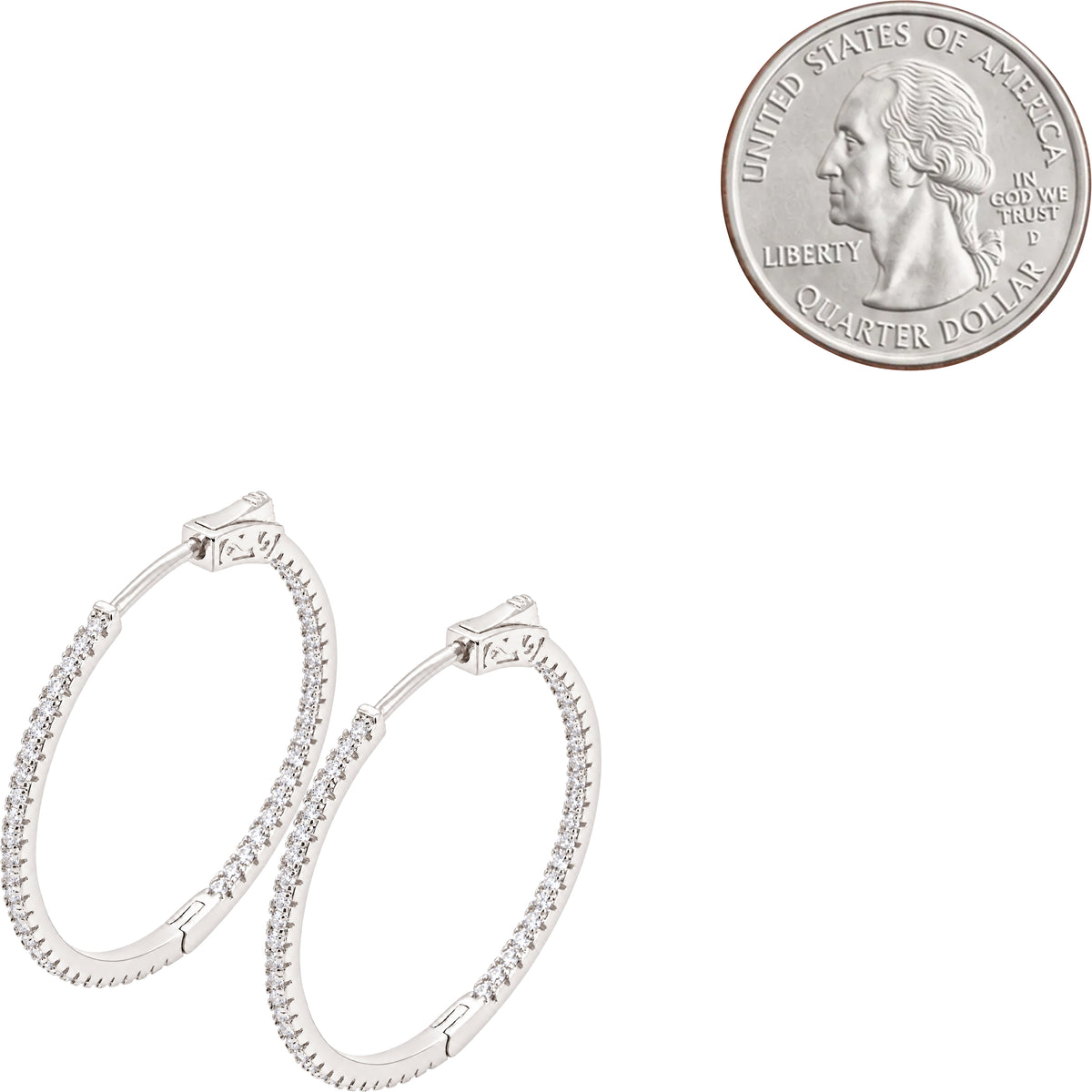 1.5mm x 30 mm Pavé Hoops
