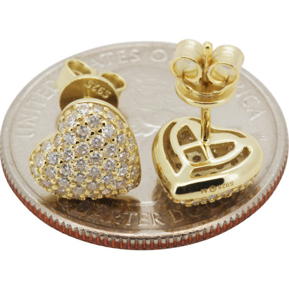 10mm Moissanite Puffy Heart Studs