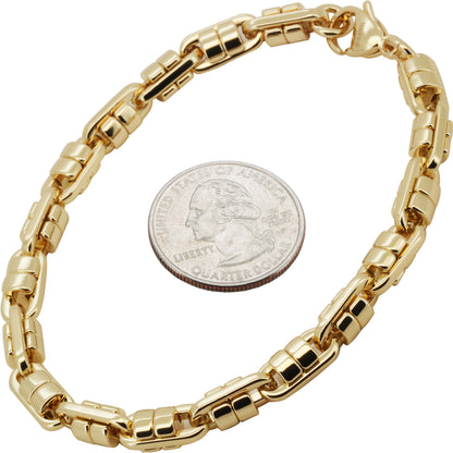 6mm Barrel Link Bracelet 8.5"