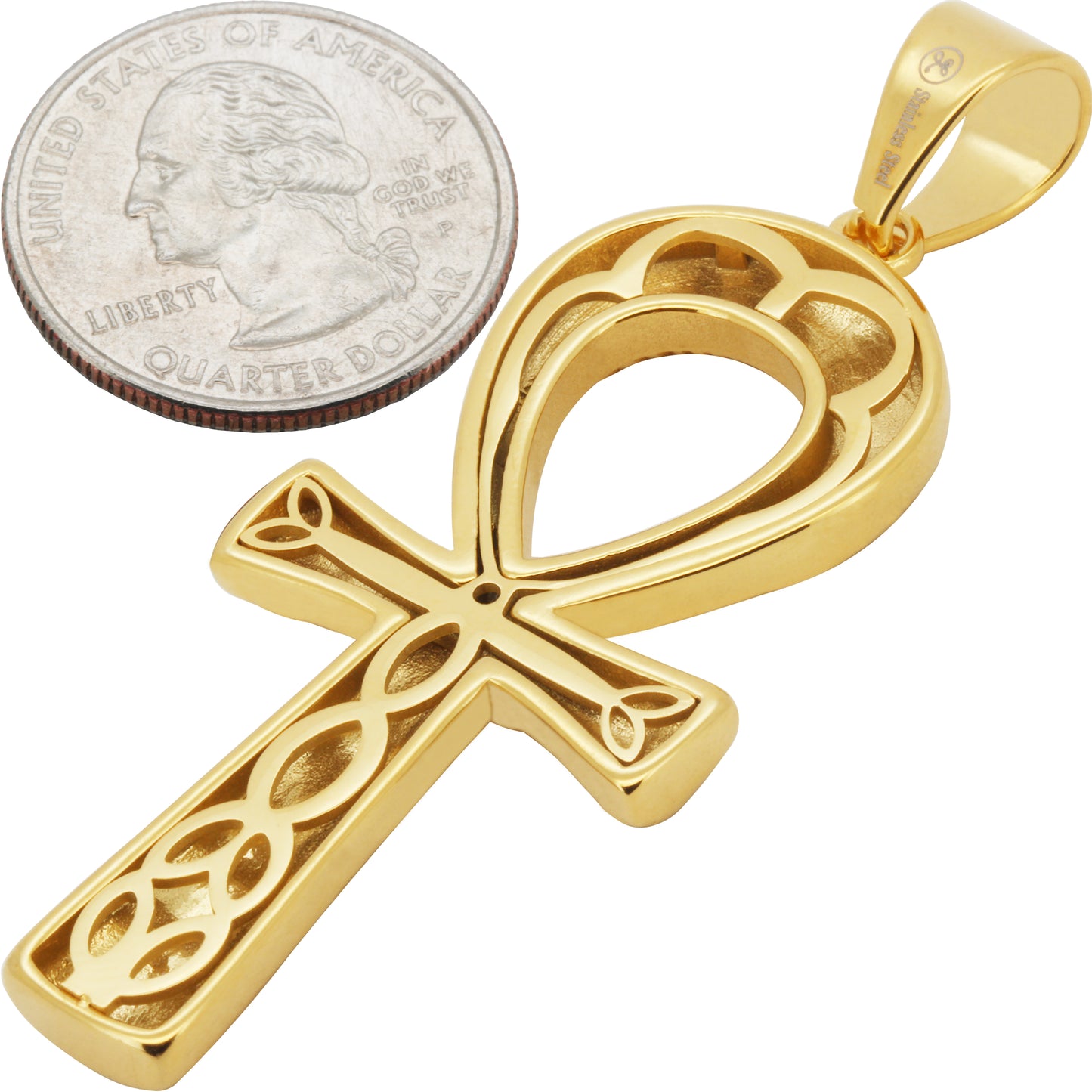 Engraved Egyptian Ankh Cross Pendant