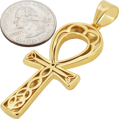 Engraved Egyptian Ankh Cross Pendant