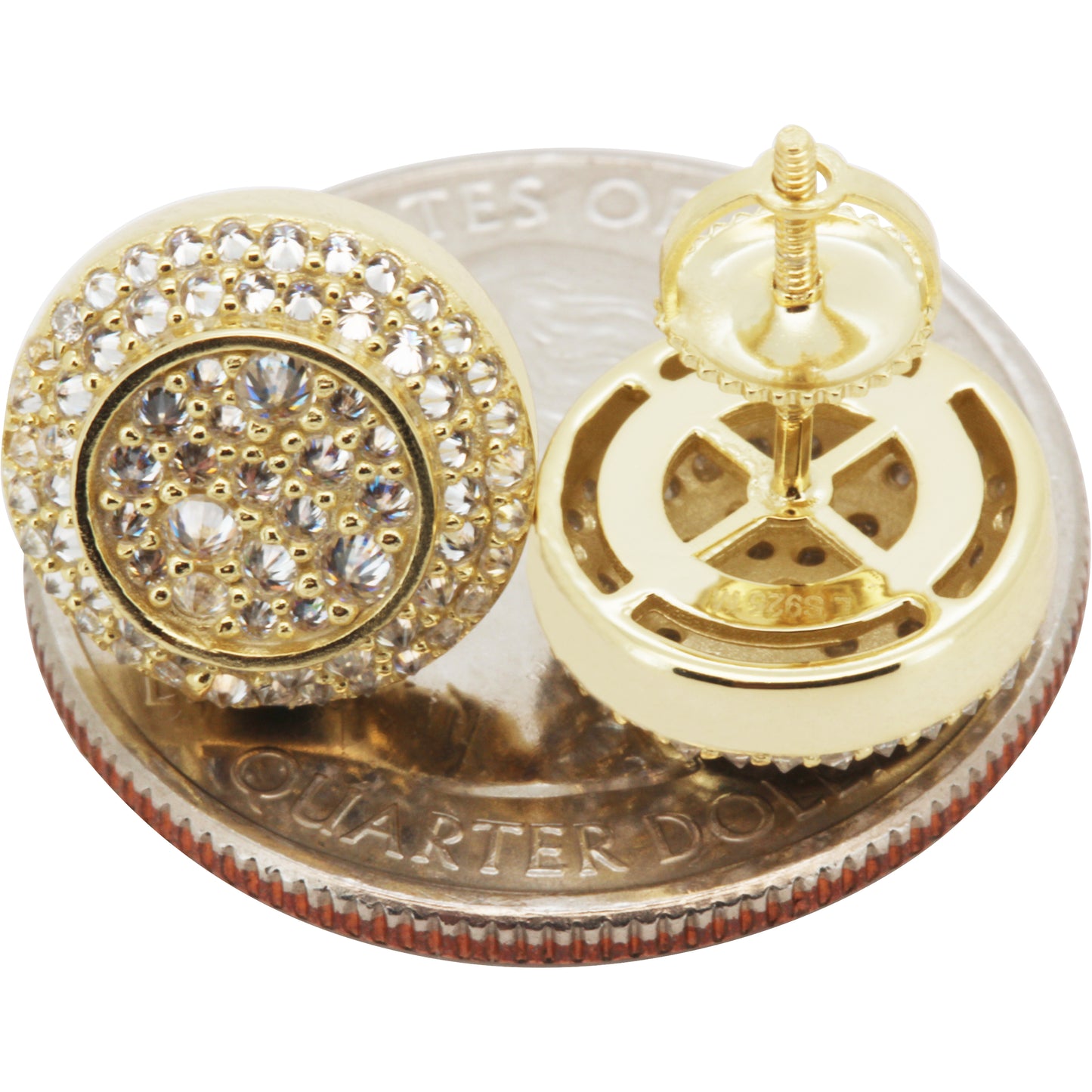 Moissanite 12mm Reverse Set Circle Studs