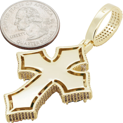 Multicolor Cluster Cross Pendant
