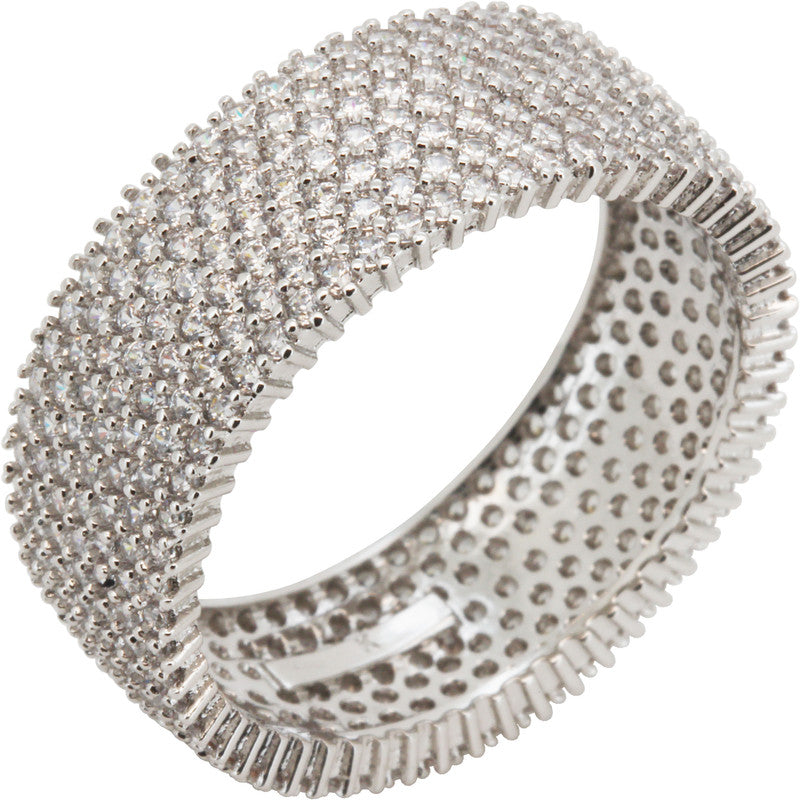 9mm Seven-Row Pavé Eternity Band Ring Size 11